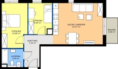 3 pokoje, mieszkanie 57,56 m², piętro 4, oferta nr 63.28, Osiedle Ozon - Etap VII, Kraków, Prądnik Biały, Górka Narodowa, ul. Stefana Banacha/ul. Fryderyka Schillinga