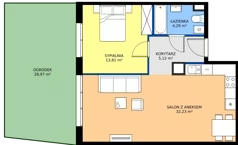 2 pokoje, mieszkanie 55,37 m², parter, oferta nr 5.3, Osiedle Ozon - Etap VII, Kraków, Prądnik Biały, Górka Narodowa, ul. Stefana Banacha/ul. Fryderyka Schillinga