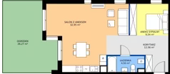 2 pokoje, mieszkanie 59,70 m², parter, oferta nr 10.3, Osiedle Ozon - Etap VII, Kraków, Prądnik Biały, Górka Narodowa, ul. Stefana Banacha/ul. Fryderyka Schillinga