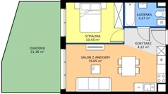 2 pokoje, mieszkanie 38,58 m², parter, oferta nr 8.3, Osiedle Ozon - Etap VII, Kraków, Prądnik Biały, Górka Narodowa, ul. Stefana Banacha/ul. Fryderyka Schillinga