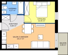 2 pokoje, mieszkanie 38,58 m², piętro 4, oferta nr 74.32, Osiedle Ozon - Etap VII, Kraków, Prądnik Biały, Górka Narodowa, ul. Stefana Banacha/ul. Fryderyka Schillinga