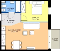 2 pokoje, mieszkanie 45,01 m², piętro 5, oferta nr 89.32, Osiedle Ozon - Etap VII, Kraków, Prądnik Biały, Górka Narodowa, ul. Stefana Banacha/ul. Fryderyka Schillinga