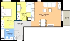 3 pokoje, mieszkanie 57,58 m², piętro 3, oferta nr 61.32, Osiedle Ozon - Etap VII, Kraków, Prądnik Biały, Górka Narodowa, ul. Stefana Banacha/ul. Fryderyka Schillinga