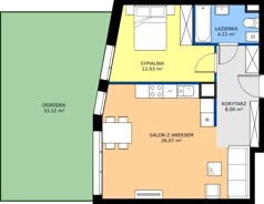 2 pokoje, mieszkanie 50,29 m², parter, oferta nr 35.32, Osiedle Ozon - Etap VII, Kraków, Prądnik Biały, Górka Narodowa, ul. Stefana Banacha/ul. Fryderyka Schillinga