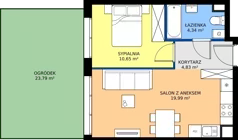 2 pokoje, mieszkanie 39,85 m², parter, oferta nr 33.32, Osiedle Ozon - Etap VII, Kraków, Prądnik Biały, Górka Narodowa, ul. Stefana Banacha/ul. Fryderyka Schillinga