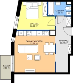2 pokoje, mieszkanie 49,83 m², piętro 4, oferta nr 83.32, Osiedle Ozon - Etap VII, Kraków, Prądnik Biały, Górka Narodowa, ul. Stefana Banacha/ul. Fryderyka Schillinga