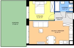 2 pokoje, mieszkanie 43,23 m², parter, oferta nr 34.32, Osiedle Ozon - Etap VII, Kraków, Prądnik Biały, Górka Narodowa, ul. Stefana Banacha/ul. Fryderyka Schillinga