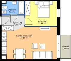 2 pokoje, mieszkanie 45,01 m², piętro 5, oferta nr 88.32, Osiedle Ozon - Etap VII, Kraków, Prądnik Biały, Górka Narodowa, ul. Stefana Banacha/ul. Fryderyka Schillinga