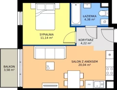2 pokoje, mieszkanie 39,67 m², piętro 5, oferta nr 92.32, Osiedle Ozon - Etap VII, Kraków, Prądnik Biały, Górka Narodowa, ul. Stefana Banacha/ul. Fryderyka Schillinga
