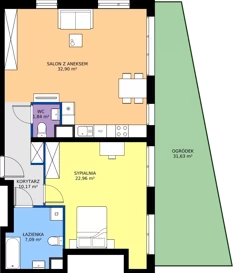2 pokoje, mieszkanie 74,78 m², parter, oferta nr 11.34, Osiedle Ozon - Etap VII, Kraków, Prądnik Biały, Górka Narodowa, ul. Stefana Banacha/ul. Fryderyka Schillinga