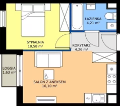 2 pokoje, mieszkanie 35,26 m², piętro 4, oferta nr 53.34, Osiedle Ozon - Etap VII, Kraków, Prądnik Biały, Górka Narodowa, ul. Stefana Banacha/ul. Fryderyka Schillinga