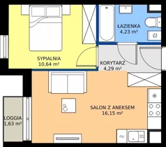 2 pokoje, mieszkanie 35,25 m², piętro 5, oferta nr 64.34, Osiedle Ozon - Etap VII, Kraków, Prądnik Biały, Górka Narodowa, ul. Stefana Banacha/ul. Fryderyka Schillinga