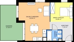 2 pokoje, mieszkanie 46,43 m², parter, oferta nr 10.34, Osiedle Ozon - Etap VII, Kraków, Prądnik Biały, Górka Narodowa, ul. Stefana Banacha/ul. Fryderyka Schillinga
