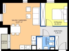 2 pokoje, mieszkanie 46,15 m², piętro 3, oferta nr 46.34, Osiedle Ozon - Etap VII, Kraków, Prądnik Biały, Górka Narodowa, ul. Stefana Banacha/ul. Fryderyka Schillinga