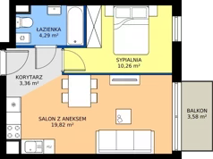 2 pokoje, mieszkanie 37,68 m², piętro 5, oferta nr 61.34, Osiedle Ozon - Etap VII, Kraków, Prądnik Biały, Górka Narodowa, ul. Stefana Banacha/ul. Fryderyka Schillinga