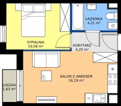 2 pokoje, mieszkanie 35,27 m², piętro 5, oferta nr 66.34, Osiedle Ozon - Etap VII, Kraków, Prądnik Biały, Górka Narodowa, ul. Stefana Banacha/ul. Fryderyka Schillinga