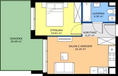 2 pokoje, mieszkanie 35,45 m², parter, oferta nr 9.34, Osiedle Ozon - Etap VII, Kraków, Prądnik Biały, Górka Narodowa, ul. Stefana Banacha/ul. Fryderyka Schillinga