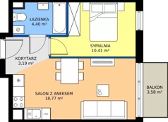 2 pokoje, mieszkanie 36,76 m², piętro 5, oferta nr 62.34, Osiedle Ozon - Etap VII, Kraków, Prądnik Biały, Górka Narodowa, ul. Stefana Banacha/ul. Fryderyka Schillinga