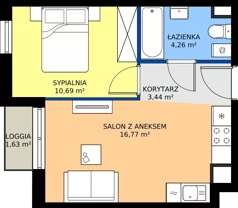 2 pokoje, mieszkanie 35,05 m², piętro 2, oferta nr 32.34, Osiedle Ozon - Etap VII, Kraków, Prądnik Biały, Górka Narodowa, ul. Stefana Banacha/ul. Fryderyka Schillinga