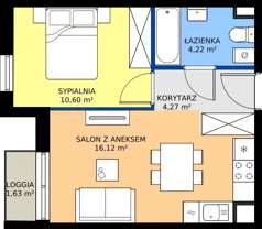 2 pokoje, mieszkanie 35,26 m², piętro 3, oferta nr 45.34, Osiedle Ozon - Etap VII, Kraków, Prądnik Biały, Górka Narodowa, ul. Stefana Banacha/ul. Fryderyka Schillinga