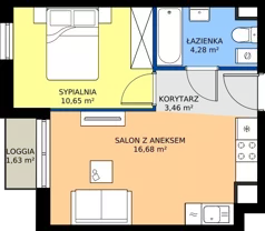 2 pokoje, mieszkanie 35,05 m², piętro 4, oferta nr 56.34, Osiedle Ozon - Etap VII, Kraków, Prądnik Biały, Górka Narodowa, ul. Stefana Banacha/ul. Fryderyka Schillinga