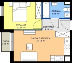 2 pokoje, mieszkanie 35,26 m², piętro 2, oferta nr 29.34, Osiedle Ozon - Etap VII, Kraków, Prądnik Biały, Górka Narodowa, ul. Stefana Banacha/ul. Fryderyka Schillinga