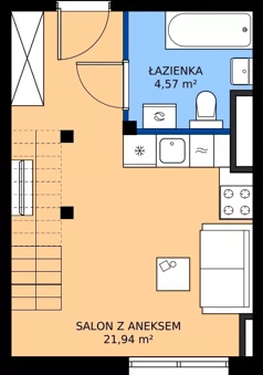 1 pokój, mieszkanie 26,51 m², piętro 4, oferta nr L 4_M07, Clou Lindego, Kraków, Bronowice, ul. Samuela Bogumiła Lindego 5