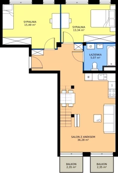 3 pokoje, mieszkanie 70,04 m², piętro 4, oferta nr L 4_M08, Clou Lindego, Kraków, Bronowice, ul. Samuela Bogumiła Lindego 5