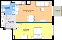 2 pokoje, mieszkanie 52,45 m², piętro 1, oferta nr L 1_M31, Clou Lindego, Kraków, Bronowice, ul. Samuela Bogumiła Lindego 5