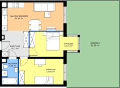 3 pokoje, mieszkanie 58,95 m², parter, oferta nr L 0_M10, Clou Lindego, Kraków, Bronowice, ul. Samuela Bogumiła Lindego 5