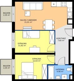 3 pokoje, mieszkanie 57,09 m², piętro 1, oferta nr L 1_M07, Clou Lindego, Kraków, Bronowice, ul. Samuela Bogumiła Lindego 5