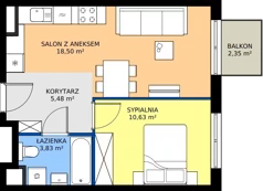 2 pokoje, mieszkanie 38,44 m², piętro 1, oferta nr L 1_M29, Clou Lindego, Kraków, Bronowice, ul. Samuela Bogumiła Lindego 5