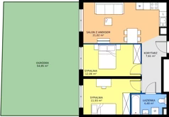 3 pokoje, mieszkanie 57,10 m², parter, oferta nr L 0_M04, Clou Lindego, Kraków, Bronowice, ul. Samuela Bogumiła Lindego 5
