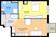 2 pokoje, mieszkanie 52,49 m², piętro 2, oferta nr L 2_M29, Clou Lindego, Kraków, Bronowice, ul. Samuela Bogumiła Lindego 5