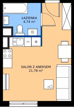 1 pokój, mieszkanie 26,52 m², piętro 1, oferta nr L 1_M18, Clou Lindego, Kraków, Bronowice, ul. Samuela Bogumiła Lindego 5