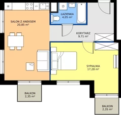 2 pokoje, mieszkanie 51,89 m², piętro 1, oferta nr L 1_M24, Clou Lindego, Kraków, Bronowice, ul. Samuela Bogumiła Lindego 5