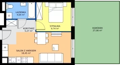 2 pokoje, mieszkanie 40,02 m², piętro 1, oferta nr L 1_M03, Clou Lindego, Kraków, Bronowice, ul. Samuela Bogumiła Lindego 5