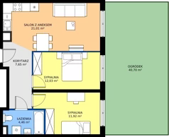 3 pokoje, mieszkanie 57,07 m², parter, oferta nr L 0_M19, Clou Lindego, Kraków, Bronowice, ul. Samuela Bogumiła Lindego 5