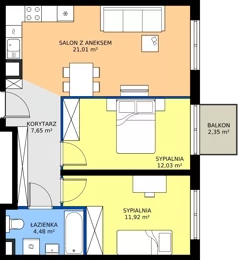 3 pokoje, mieszkanie 57,09 m², piętro 2, oferta nr L 2_M24, Clou Lindego, Kraków, Bronowice, ul. Samuela Bogumiła Lindego 5