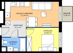2 pokoje, mieszkanie 37,45 m², piętro 1, oferta nr L 1_M30, Clou Lindego, Kraków, Bronowice, ul. Samuela Bogumiła Lindego 5