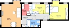 3 pokoje, mieszkanie 69,13 m², piętro 1, oferta nr L 1_M01, Clou Lindego, Kraków, Bronowice, ul. Samuela Bogumiła Lindego 5