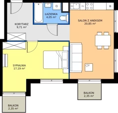 2 pokoje, mieszkanie 51,80 m², piętro 1, oferta nr L 1_M09, Clou Lindego, Kraków, Bronowice, ul. Samuela Bogumiła Lindego 5
