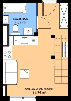 1 pokój, mieszkanie 26,39 m², piętro 4, oferta nr L 4_M10, Clou Lindego, Kraków, Bronowice, ul. Samuela Bogumiła Lindego 5