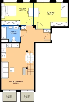 3 pokoje, mieszkanie 70,18 m², piętro 4, oferta nr L 4_M09, Clou Lindego, Kraków, Bronowice, ul. Samuela Bogumiła Lindego 5