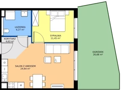 2 pokoje, mieszkanie 46,99 m², parter, oferta nr M2001, Osiedle Ozon - Etap VIII, Kraków, Prądnik Biały, Górka Narodowa, ul. Stefana Banacha/ul. Fryderyka Schillinga