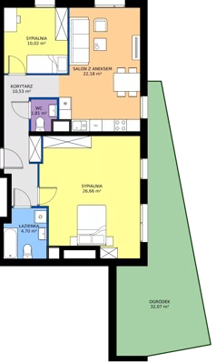 4 pokoje, mieszkanie 75,90 m², parter, oferta nr M2007, Osiedle Ozon - Etap VIII, Kraków, Prądnik Biały, Górka Narodowa, ul. Stefana Banacha/ul. Fryderyka Schillinga