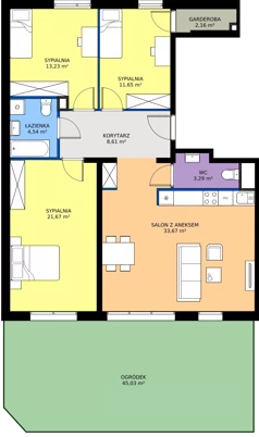 4 pokoje, mieszkanie 98,82 m², parter, oferta nr M4002, Osiedle Ozon - Etap VIII, Kraków, Prądnik Biały, Górka Narodowa, ul. Stefana Banacha/ul. Fryderyka Schillinga