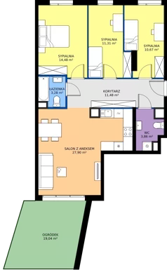 4 pokoje, mieszkanie 82,98 m², parter, oferta nr M4013, Osiedle Ozon - Etap VIII, Kraków, Prądnik Biały, Górka Narodowa, ul. Stefana Banacha/ul. Fryderyka Schillinga