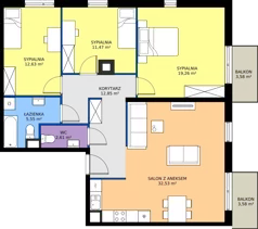 5 pokoi, mieszkanie 96,90 m², piętro 2, oferta nr M4032, Osiedle Ozon - Etap VIII, Kraków, Prądnik Biały, Górka Narodowa, ul. Stefana Banacha/ul. Fryderyka Schillinga