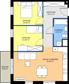 3 pokoje, mieszkanie 62,15 m², piętro 1, oferta nr M4028, Osiedle Ozon - Etap VIII, Kraków, Prądnik Biały, Górka Narodowa, ul. Stefana Banacha/ul. Fryderyka Schillinga